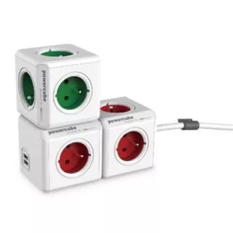 Vtičnica 240V, CEE7 (vilice) - POWERCUBE, 0,1m, ORIGINAL USB, rdeča, POWERCUBE, 4 vtičnice, 2xUSB vrata Vtičnica 240V, CEE7 (vilice) - POWERCUBE, 0,1m, ORIGINAL USB, rdeča, POWERCUBE, 4 vtičnice, 2xUSB vrata
