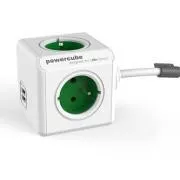 Napajalni kabel 230V podaljšek, CEE7 (vilice) - POWERCUBE, 1,5 m, EXTENDED USB, zeleni, POWERCUBE, 4 vtičnice, 2xUSB vhod, zaščiten pred otroki