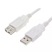 Podaljševalni kabel USB (2.0), USB A moški - USB A ženski, 0,3 m, bel