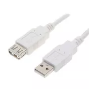 Logo Podaljševalni kabel USB (2.0), USB A moški - USB A ženski, 0,3 m, bel, blister