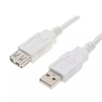 Logo Podaljševalni kabel USB (2.0), USB A moški - USB A ženski, 0,3 m, bel, blister