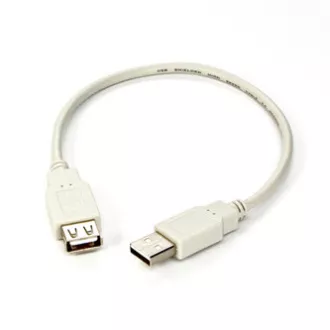 Logo Podaljševalni kabel USB (2.0), USB A moški - USB A ženski, 0,3 m, bel, blister