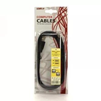 Logotip Kabel USB (2.0), USB A moški - USB A moški, 1,8 m, črn, blister, High Speed