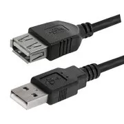 Logo Podaljševalni kabel USB (2.0), USB A moški - USB A ženski, 1,8 m, črn