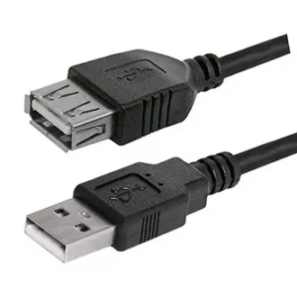 Logo Podaljševalni kabel USB (2.0), USB A moški - USB A ženski, 1,8 m, črn, blister