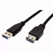 Podaljševalni kabel USB (3.0), USB A moški - USB A ženski, 1,8 m, črn