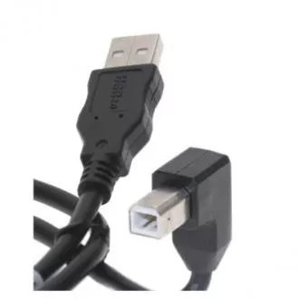 Kabel USB (2.0), USB A moški - USB B moški, 2 m, 90°, črn Kabel USB (2.0), USB A moški - USB B moški, 2 m, 90°, črn
