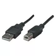 Logo Kabel USB (2.0), USB A moški - USB B moški, 3 m, črn, blister