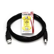 Logo Kabel USB (2.0), USB A moški - USB B moški, 3 m, črn