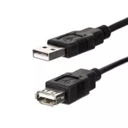 Podaljševalni kabel USB (2.0), USB A moški - USB A ženski, 3 m, črn