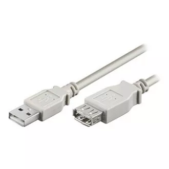 Podaljševalni kabel USB (2.0), USB A moški - USB A ženski, 5 m, siv