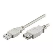 Logo Podaljševalni kabel USB (2.0), USB A moški - USB A ženski, 5 m, siv, IZPREDAJ