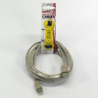 Logo Podaljševalni kabel USB (2.0), USB A moški - USB A ženski, 5 m, siv, IZPREDAJ