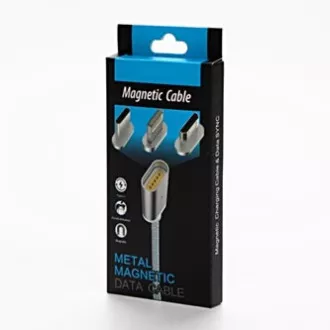 Kabel USB s priključki (2.0), USB A moški - microUSB moški   Apple Lightning moški   USB C moški, 1 m, okrogel, pleten, srebrn,