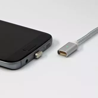 Kabel USB s priključki (2.0), USB A moški - microUSB moški   Apple Lightning moški   USB C moški, 1 m, okrogel, pleten, srebrn,
