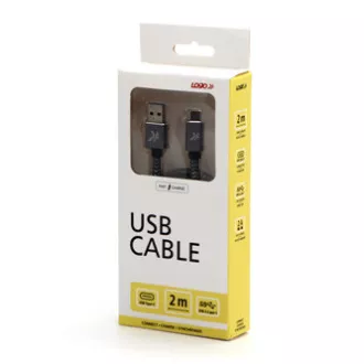 Logo Kabel USB (3.2 gen 1), USB A moški - USB C moški, 2 m, 5 Gb/s, 5 V/2 A, siv, škatla, kovinski oplet, aluminijast pokrov priključka Logo Kabel USB (3.2 gen 1), USB A moški - USB C moški, 2 m, 5 Gb/s, 5 V/2 A, siv, škatla, kovinski oplet, aluminijast pokrov priključka
