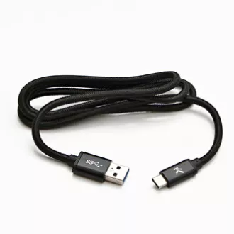 Logo Kabel USB (3.2 gen 1), USB A moški - USB C moški, 2 m, 5 Gb/s, 5V/3A, črn, škatla, najlonski oplet, aluminijast pokrov priključka