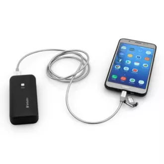 Verbatim USB kabel (2.0), USB A moški - microUSB moški   Apple Lightning moški, 1 m, srebrn, škatla, 48869, 2 v 1 - nastavljiv