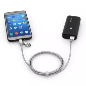 Verbatim USB kabel (2.0), USB A moški - microUSB moški   Apple Lightning moški, 1 m, srebrn, škatla, 48869, 2 v 1 - nastavljiv
