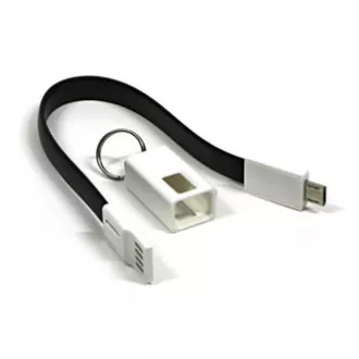 Kabel USB (2.0), USB A moški - microUSB moški, 49160, 0,2 m, črn, obesek za ključe, IZPREDAJ