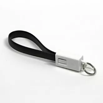 Logo Kabel USB (2.0), USB A moški - microUSB moški, 0,2 m, črn, blister, obesek za ključe, IZPREDAJNO