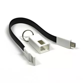 Logo Kabel USB (2.0), USB A moški - microUSB moški, 0,2 m, črn, blister, obesek za ključe, IZPREDAJNO