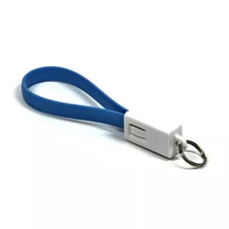 Kabel USB (2.0), USB A moški - microUSB moški, 0,2 m, moder, obesek za ključe, IZPREDAJ
