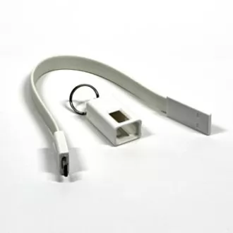 Kabel USB (2.0), USB A moški - microUSB moški, 0,2 m, bel, obesek za ključe, IZPREDAJ