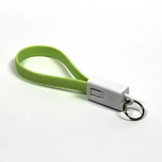 Logo Kabel USB (2.0), USB A moški - microUSB moški, 0,2 m, svetlozelen, blister, obesek za ključe