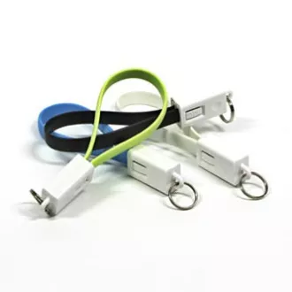 Logo Kabel USB (2.0), USB A moški - microUSB moški, 0,2 m, svetlozelen, blister, obesek za ključe