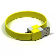 Kabel USB (2.0), USB A moški - microUSB moški, 0,25 m, rumen, zapestnica, PRODAJA