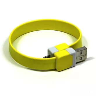 Kabel USB (2.0), USB A moški - microUSB moški, 0,25 m, rumen, zapestnica, PRODAJA