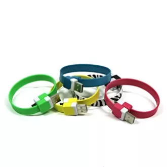 Kabel USB (2.0), USB A moški - microUSB moški, 0,25 m, rumen, zapestnica, PRODAJA