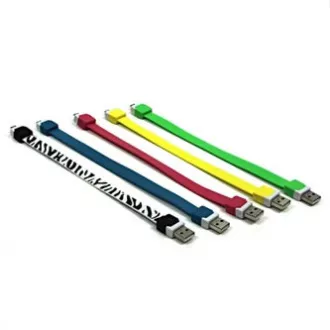 Logo Kabel USB (2.0), USB A moški - microUSB moški, 0,25 m, rumen, blister, zapestnica, SELL