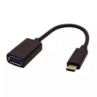 Redukcija USB (3.0), USB C moški - USB A ženski, 0,15 m, okrogla, črna, plastična vrečka, OTG kabel