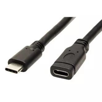 Podaljševalni kabel USB (3.1), USB C moški - USB C ženski, 1 m, črn, plastična vrečka