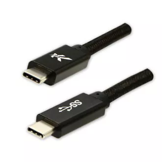Logo Kabel USB (3.2 gen 1), USB C moški - USB C moški, 1 m, 5 Gb/s, 5 V/3 A, črn, škatla, najlonski oplet, aluminijast pokrov priključka