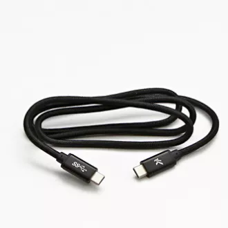 Logo Kabel USB (3.2 gen 1), USB C moški - USB C moški, 1 m, 5 Gb/s, 5 V/3 A, črn, škatla, najlonski oplet, aluminijast pokrov priključka