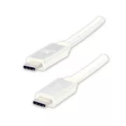 Logo Kabel USB (3.2 gen 1), USB C moški - USB C moški, 1 m, 5 Gb/s, 5V/3A, bela, škatla, najlonski oplet, aluminijast pokrov priključka