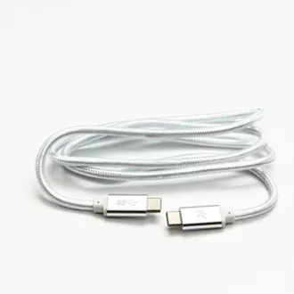 Logo Kabel USB (3.2 gen 1), USB C moški - USB C moški, 1 m, 5 Gb/s, 5V/3A, bela, škatla, najlonski oplet, aluminijast pokrov priključka