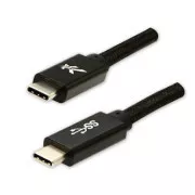 Logo Kabel USB (3.2 gen 1), USB C moški - USB C moški, 2 m, 5 Gb/s, 5V/3A, črn, škatla, najlonski oplet, aluminijast pokrov priključka