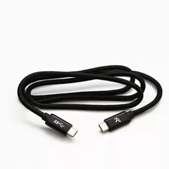 Logo Kabel USB (3.2 gen 1), USB C moški - USB C moški, 2 m, 5 Gb/s, 5V/3A, črn, škatla, najlonski oplet, aluminijast pokrov priključka