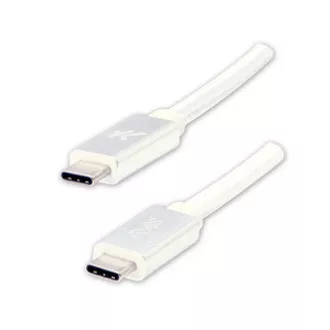 Logo Kabel USB (3.2 gen 1), USB C moški - USB C moški, 2 m, 5 Gb/s, 5V/3A, bela, škatla, najlonski oplet, aluminijast pokrov priključka