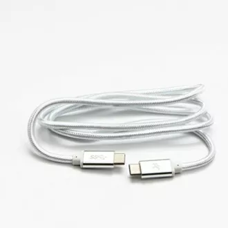 Logo Kabel USB (3.2 gen 1), USB C moški - USB C moški, 2 m, 5 Gb/s, 5V/3A, bela, škatla, najlonski oplet, aluminijast pokrov priključka