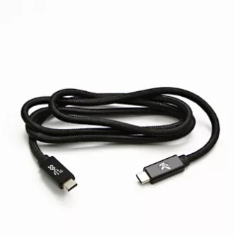 Logotip Kabel USB (3.2 gen 2), USB C moški - USB C moški, 1 m, Power Delivery 100 W, 10 Gb/s, 20 V/5 A, črn, škatla, najlonski oplet,