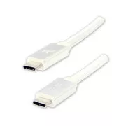 Logo Kabel USB (3.2 gen 2), USB C moški - USB C moški, 1 m, Power Delivery 100W, 10 Gb/s, 20V/5A, bel, škatla, najlonski oplet, h