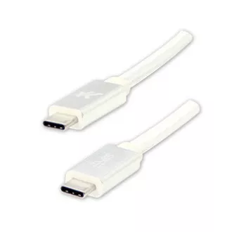 Logo Kabel USB (3.2 gen 2), USB C moški - USB C moški, 1 m, Power Delivery 100W, 10 Gb/s, 20V/5A, bel, škatla, najlonski oplet, h