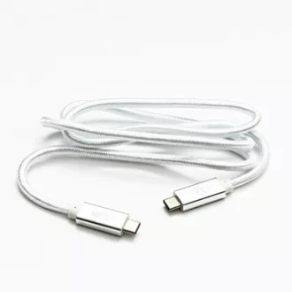 Logo Kabel USB (3.2 gen 2), USB C moški - USB C moški, 1 m, Power Delivery 100W, 10 Gb/s, 20V/5A, bel, škatla, najlonski oplet, h