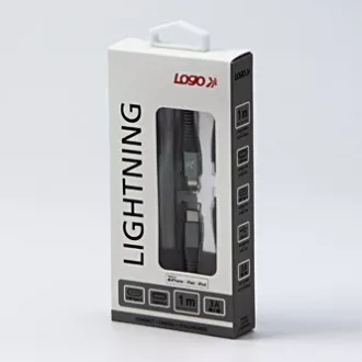 Logo Kabel USB (2.0), USB C moški - Apple Lightning moški, 1 m, certifikat MFi, 5V/3A, srebrn, škatla, najlonski oplet, aluminij