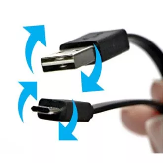 Kabel USB (2.0), USB A moški reverzibilen - microUSB moški reverzibilen, 0,3 m, ploščat, črn, reverzibilen, SELL